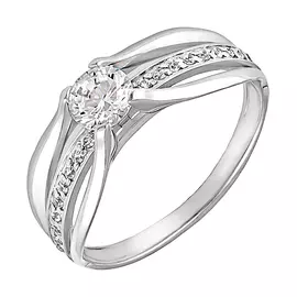 Кольцо из белого золота с фианитами 11-0378-12-01