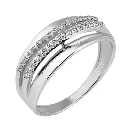 Кольцо из белого золота с фианитами 11-0467-12-01