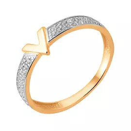 Кольцо из белого золота с фианитами 11-1545-11-01