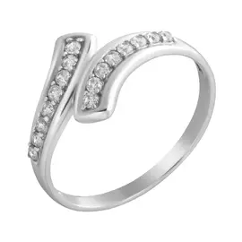 Кольцо из белого золота с фианитами 61389А