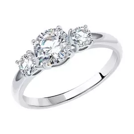 Кольцо из белого золота с фианитами 81010187