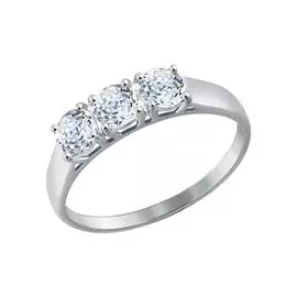 Кольцо из белого золота с фианитами 81010280