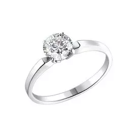 Кольцо из белого золота с фианитом 014651