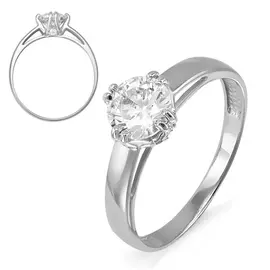 Кольцо из белого золота с фианитом 113020