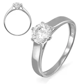 Кольцо из белого золота с фианитом 113033