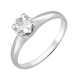 Кольцо из белого золота с фианитом 11-0140-12-01