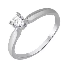 Кольцо из белого золота с фианитом 11-0636-12-01