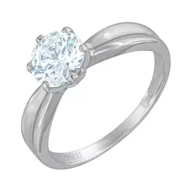 Кольцо из белого золота с фианитом 81010253