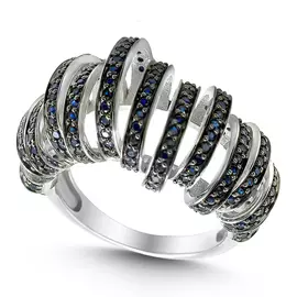 Кольцо из белого золота с сапфирами 29-12-4000-08594