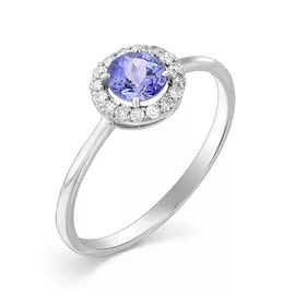 Кольцо из белого золота с танзанитами 1-107-360-31