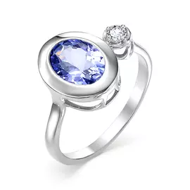 Кольцо из белого золота с танзанитом 1-106-716-31