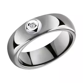 Кольцо из керамики и белого золота с бриллиантом 6015078