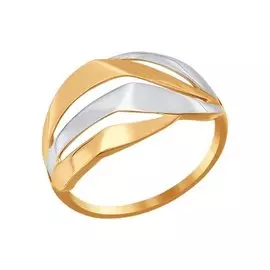 Кольцо из красного и белого золота 016824