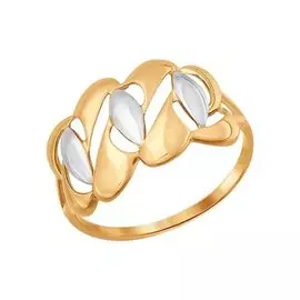 Кольцо из красного и белого золота 016841