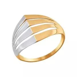 Кольцо из красного и белого золота 016843