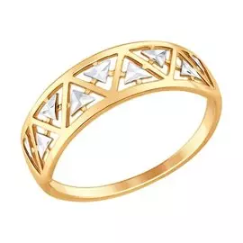 Кольцо из красного и белого золота 017351