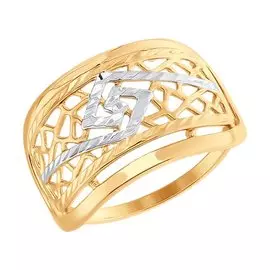 Кольцо из красного и белого золота 017661