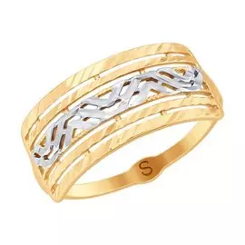 Кольцо из красного и белого золота 017987