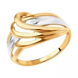 Кольцо из красного и белого золота 018641