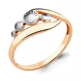 Кольцо из красного и белого золота 54607