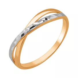 Кольцо из красного и белого золота с алмазной огранкой 10-0967-10-00