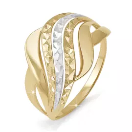 Кольцо из красного и белого золота с алмазной огранкой 210577