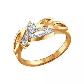 Кольцо из красного и белого золота с бриллиантами 1010516 №12 24