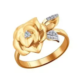 Кольцо из красного и белого золота с бриллиантами 1011431 №15 185