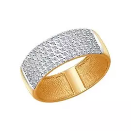 Кольцо из красного и белого золота с бриллиантами 1011485 №16 13