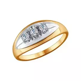 Кольцо из красного и белого золота с бриллиантами 1011521 №16 36