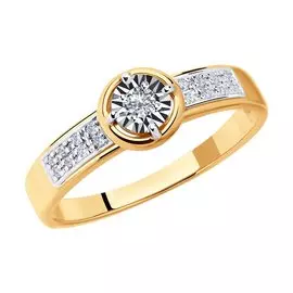 Кольцо из красного и белого золота с бриллиантами 1011754 №19 99