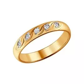 Кольцо из красного и белого золота с бриллиантами 1110065 №11 503