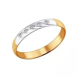 Кольцо из красного и белого золота с бриллиантами 1110169 №15 335