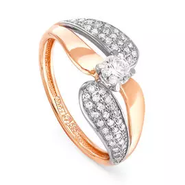 Кольцо из красного и белого золота с бриллиантами 11-0549 №29-14
