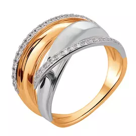 Кольцо из красного и белого золота с бриллиантами 11-9432-17-02