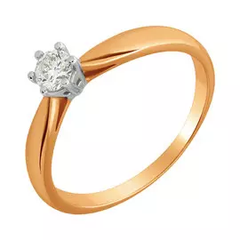 Кольцо из красного и белого золота с бриллиантами 1.04.0393