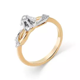 Кольцо из красного и белого золота с бриллиантами 1-104-792