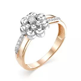 Кольцо из красного и белого золота с бриллиантами 1-106-578