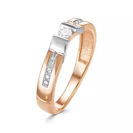 Кольцо из красного и белого золота с бриллиантами 3386-110