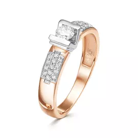 Кольцо из красного и белого золота с бриллиантами 3401-110