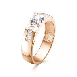 Кольцо из красного и белого золота с бриллиантами 3446-110