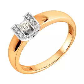 Кольцо из красного и белого золота с бриллиантами 3499-110