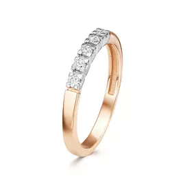 Кольцо из красного и белого золота с бриллиантами 3509-110