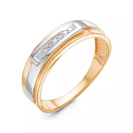 Кольцо из красного и белого золота с бриллиантами БР111018