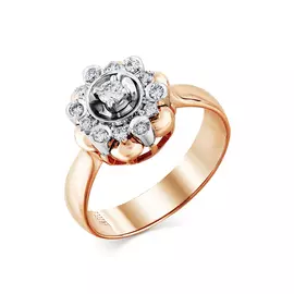 Кольцо из красного и белого золота с бриллиантами с родированием 1-407912-00-00