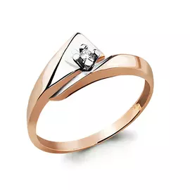 Кольцо из красного и белого золота с бриллиантом 963133к