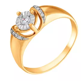 Кольцо из красного и белого золота с фианитами 11-0126-17-01