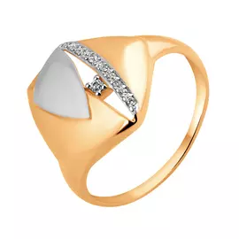 Кольцо из красного и белого золота с фианитами 11-1560-10-01