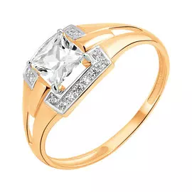 Кольцо из красного и белого золота с фианитами 11-1598-10-01