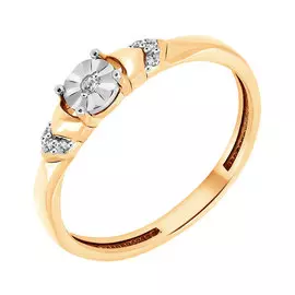 Кольцо из красного и белого золота с фианитами 11-1616-17-01